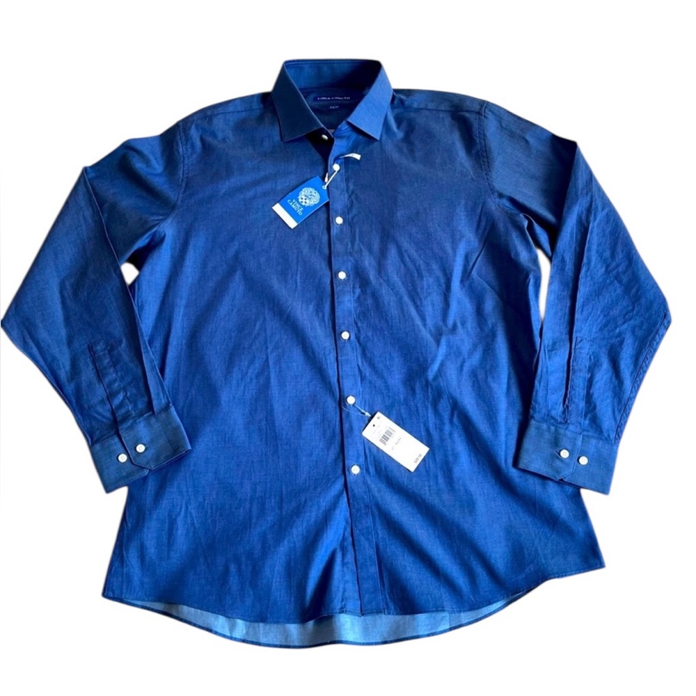 Vince Camuto Blue Button Down Long Sleeve Shirt – New With Tags